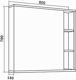Grossman Зеркальный шкаф Форта 80 дуб темный – фотография-3